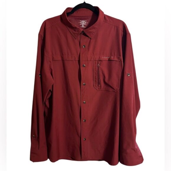 G. H. Bass & Co Excursion Performance Men’s XL Button Shirt. Burgundy color. - Picture 1 of 7